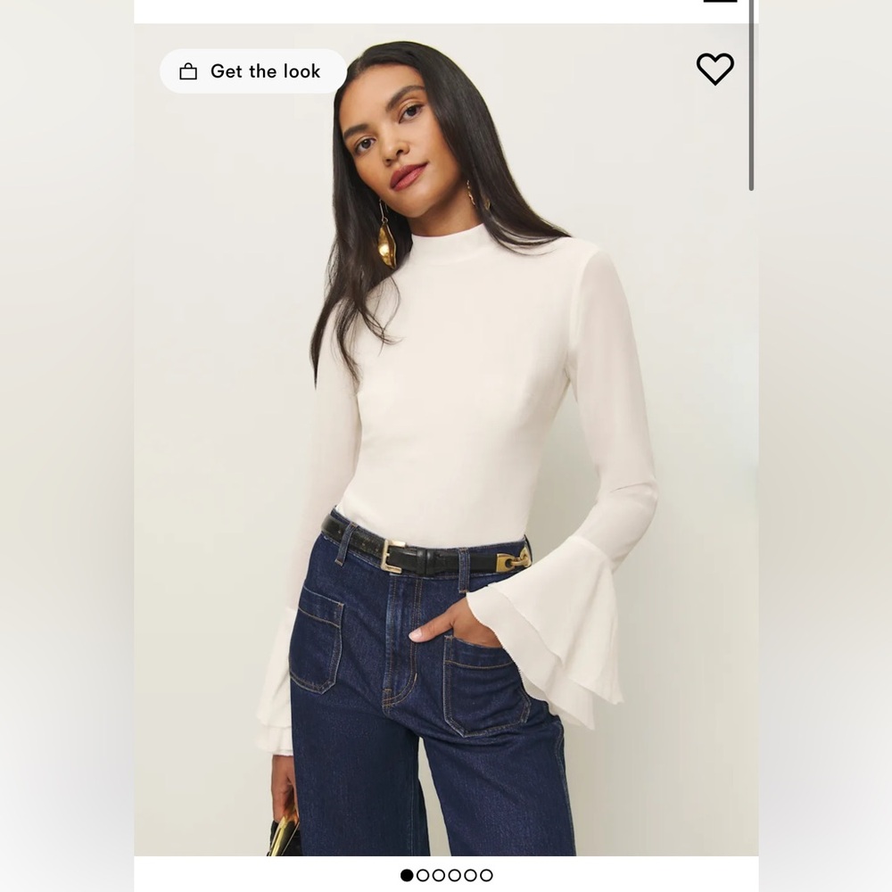 NWT Reformation Roxana Top Ivory - Size 6